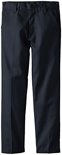 (3606) Genuine School Uniforms Boys Flat Front Twill Pants (Sizes 4-16) in Navy Size: 6