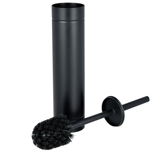 Image of Bath Bliss Toilet Brush with Weighted Base | Slender Design | 360 Degree Brush | Bathroom Cleaning | Black