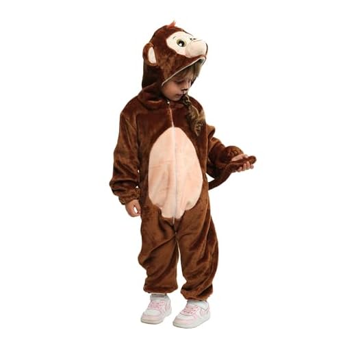 Rubies Disfraz Mono Jungla para niños y niñas, Jumpsuit con capucha y cola, Oficial Carnaval, Halloween, Fiestas y cumpleaños