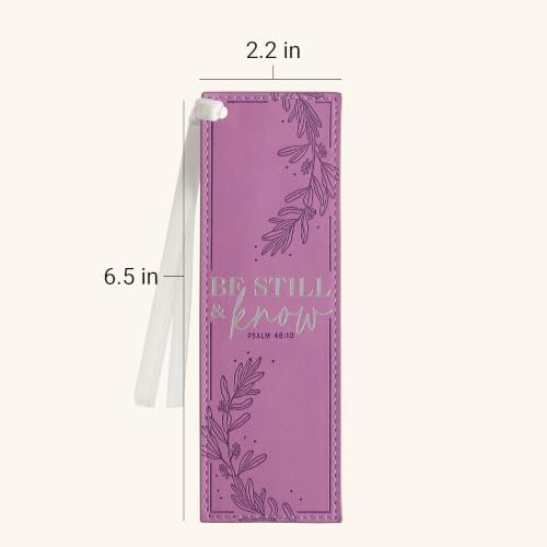 Image of Christian Art Gifts Faux Leather Bookmark for Women: Be Still and Know