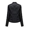YYNUDA Women's Stylish Faux Leather Jacket Zip Up Moto Biker Classic Short Jacket Coat Black XXL #2