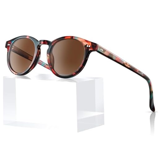 AVAWAY Óculos de sol redondos de rosto pequeno para mulheres, armação polarizada de acetato 2024, proteção UV, vermelho, azul, tartaruga, clássico, orifício de chave categoria 3, óculos de sol,