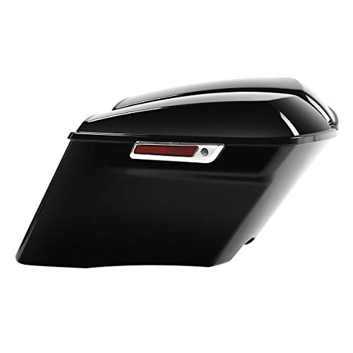 Alforjas duras SLMOTO para motocicleta, alforjas duras estiradas de 4 pulgadas para Harley Touring Street Glide FLT FLHT FLHTCU FLHRC Road King 2014-2023, color negro miniatura 3