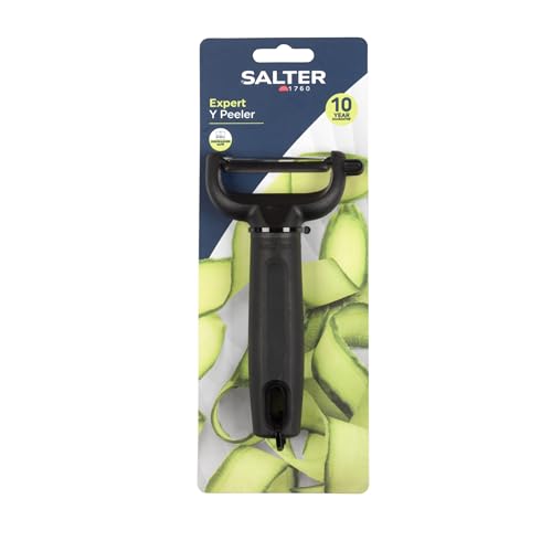 Salter Expert Y Peeler – Handheld Vegetable & Fruit Peeler, Sharp Stainless-Steel Blade, Integrated Potato Eyer, Ergonomic Soft-Grip Handle, Dishwasher Safe Kitchen Tool for Cooking & Food Prep