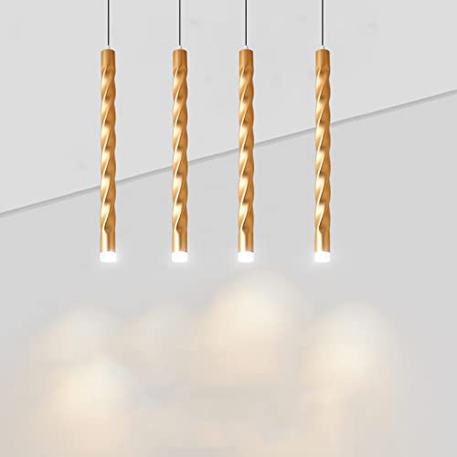 Chandelier LED salon moderne or et éclairage bar suspendu