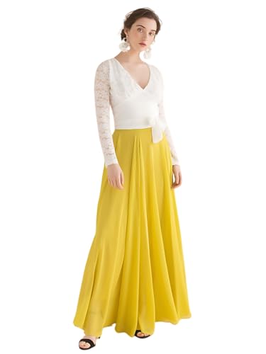 Image of Women's Full Length Georgette Long Skirt- Lehenga with 8 Meters Maxi Flare