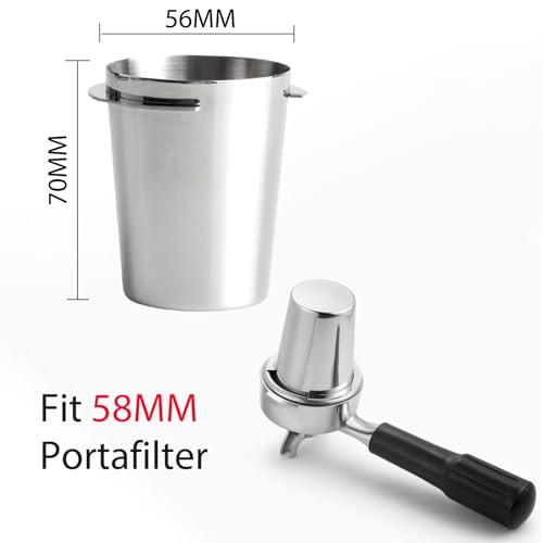 58mm Dosierbecher, Barista Zubehör Coffee Dosing Cup aus Edelstahl, Siebträger Zubehör Kaffee Dosierbecher, Passend für 58mm Siebträger, Espresso Dosierbecher 58mm Dosierbecher Espresso Zubehör