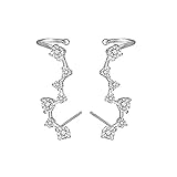 Orecchini Ear Cuff Donna: in argento sterling 925 standard con zirconi AAA, non sono facili da ossidare o deformare.