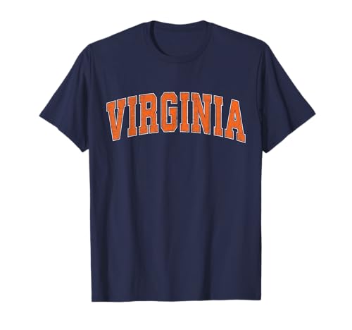 Virginia VA Vintage Athletic Orange Sports Design Style 80s T-Shirt