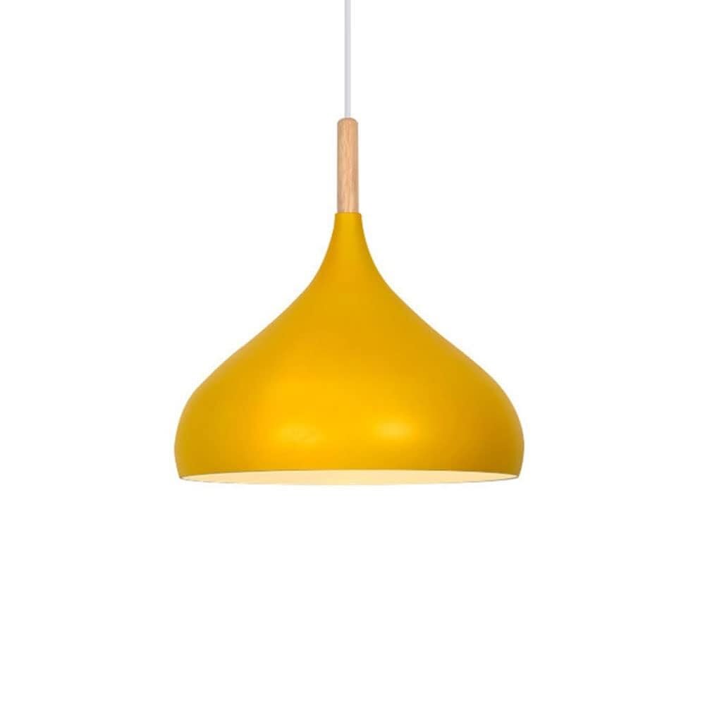 Lustre en bois réglable pour manque de luminosité, plafonnier E27 jaune