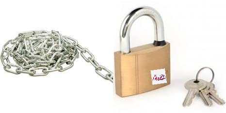 ABBASALI2 Meter GI Chain 8mm With 40mm Padlock