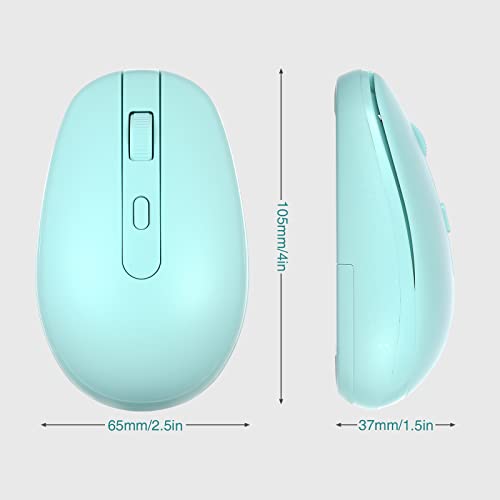Rii Wireless Mouse Rm700 2.4G Silent Mouse With 3200 Dpi,Computer Mouse With Usb Nano Receiver For Laptop,Pc,Mac,Windows And School Work(Light Cyan) #TOP5