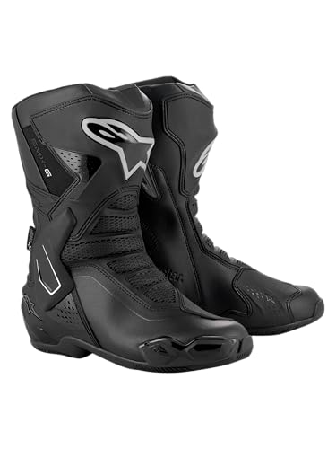 Alpinestars Stella SMX-6 v3 Drystar Women’s Motorcycle Boots, CE-Certified Waterproof Touring Gear, Advanced Protection, Ergonomic Fit, Durable All-Weather Design, 41, Black/Silver