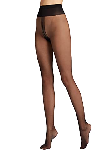 Wolford Individual 10 Den Back Seam Tights for Women Ultra Sheer Matte Pantyhose Logo Waistband Invisible Toe Reinforcement