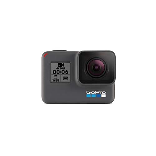 GoPro Hero6 Black - Videocámara de acción (4K, 12 MP, resistente y sumergible hasta 10m sin carcasa, pantalla táctil 2"), color negro