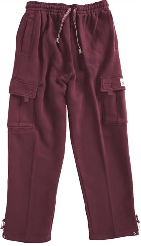 Pro Club Men's Heavyweight Fleece Cargo Pants,Maroon, X-Small3