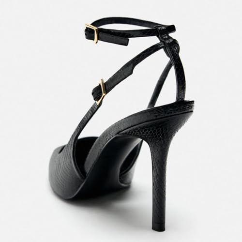 Escarpins noirs bout pointu confortables avec bride de maintien 42