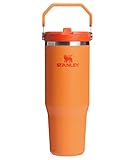 STANLEY IceFlow 2.0 Flip Straw Tumbler with Handle 30 oz | Twist On Lid and Flip Up Straw | Leak Resistant Water Bottle | Insulated Stainless Steel | BPA-Free | Goldenrod Coral