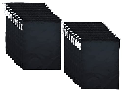 SHOESHINE Washable Shoe Bags Long Lasting Nylon Fabric Soft & Smooth Travel Shoes Pouch - 18 Pcs Black Storage Shoe Cover