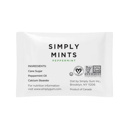 Simply Gum Individually Wrapped Mints | "Mint to Be" | Wedding, Bridal Shower, Anniversary, Favors | Peppermint | 50 Pouches