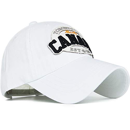 Redsharks Washed Cotton Baseball Cap Trucker Hat Embroidered Patch Canada Maple White #TOP2