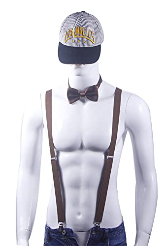 Image of Men's Suspenders Bowtie Set Elastic Y Shape Style Women's Suspenders Bowtie For Wedding&Formal Events