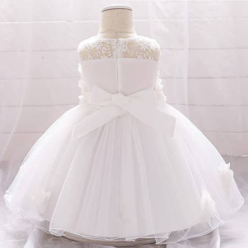 TUIJI 6M-6T Toddler Girl Tulle Sleeveless Bow Princess Party Wedding Pageant First Birthday Party Lace Dress4