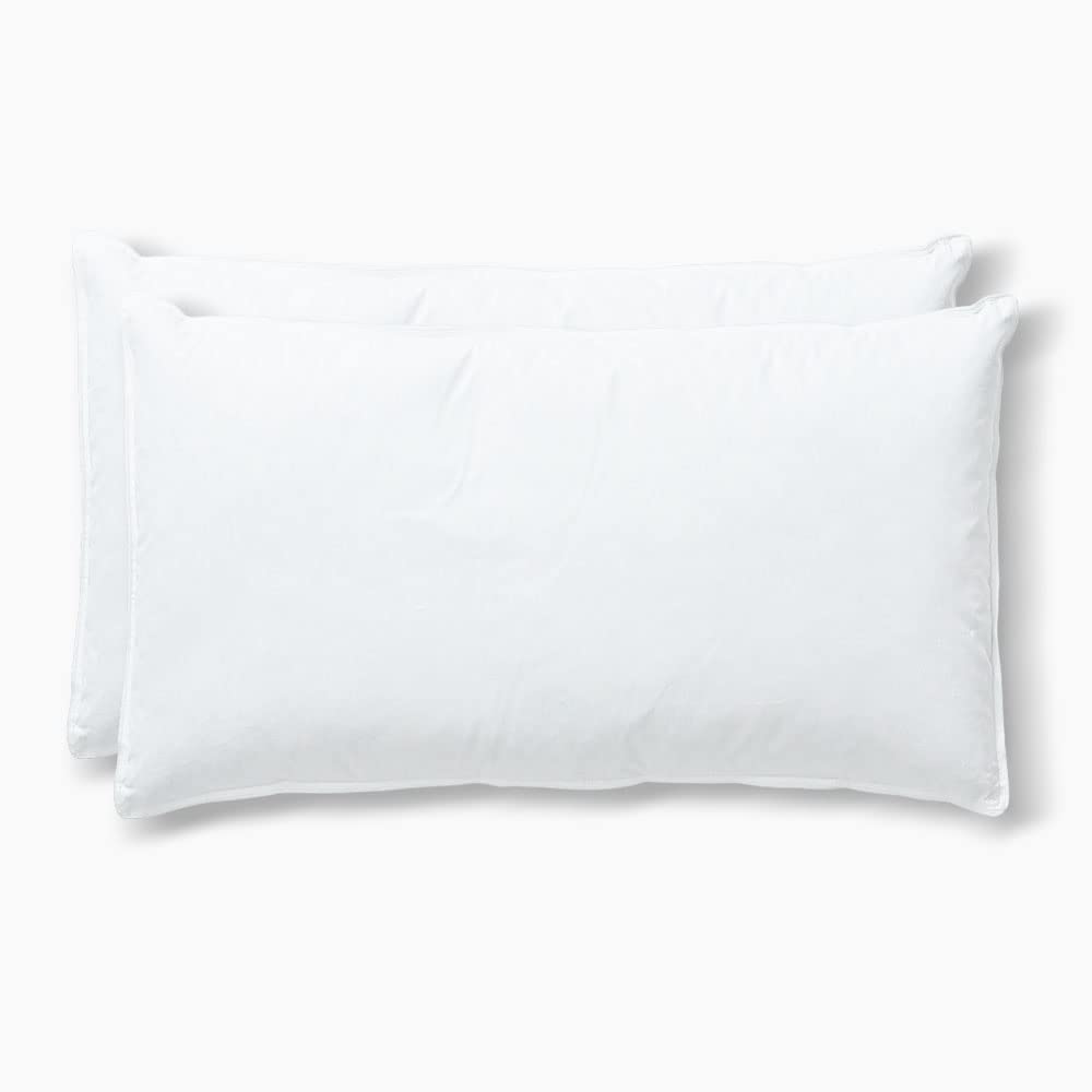 Federkissen Set Lara, Kopfkissen 80x80 cm weiß mit optimaler Stützkraft für den Kopf- und Nackenbereich, hergestellt aus Federn & Daunen, Made in Germany, 2er Set Daunenkissen