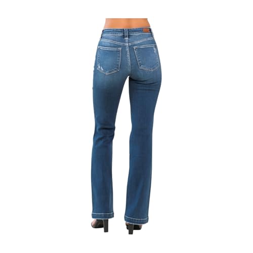 Judy Blue Mid Rise Distressed Bootcut Jeans4