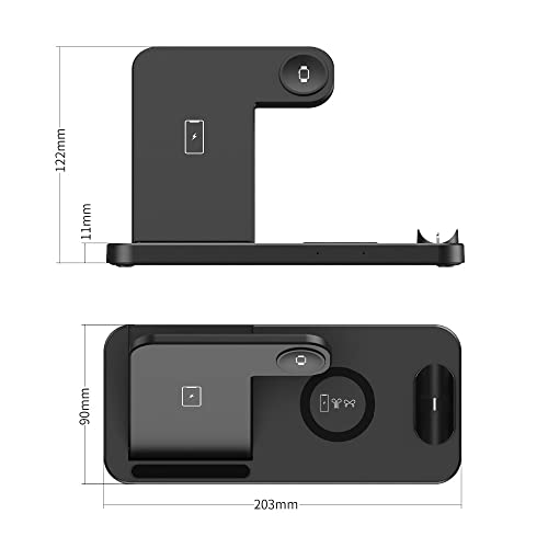 SZAMBIT Carregador Sem Fio 4 em 1,15W Estação de Carga Rápida Sem Fio Compatível com o iPhone 13/12/