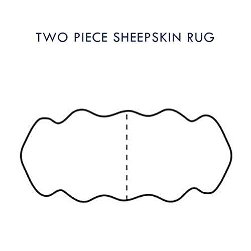 Super Area Rugs Genuine Sheepskin Rug 2X6 Soft & Natural Bedside Area Rug, Natural, Double Pelt #TOP2