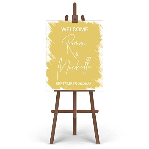 Panneau de bienvenue mariage personnalisé décor chic 50x75cm