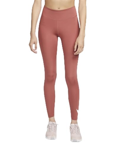 Nike Swoosh Run - Leggings para correr de talle medio 7/8 para mujer, Canyon Rust/White, X-Large