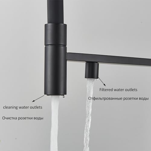 Robinet mitigeur noir et gris au design raffiné brosse dorée - 4