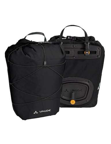 VAUDE Fahrrad Hinterradtasche Aqua Back Light, 2er Set, Ultraleicht, wasserdicht, Made in Germany, Black Uni, Einheitsgröße