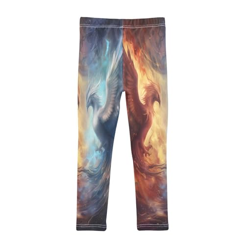 Toddler Girls Leggings Printed Yoga Pants Leggings Orange White Phoenix for Kids2