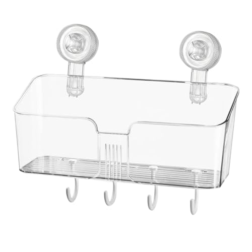 Organizador de juguetes de baño - Cesta de almacenamiento para juguetes de baño con ventosa, bandeja organizativa | Porta juguetes transparente para baño, porta juguetes de baño, portaobjetos de Bagn