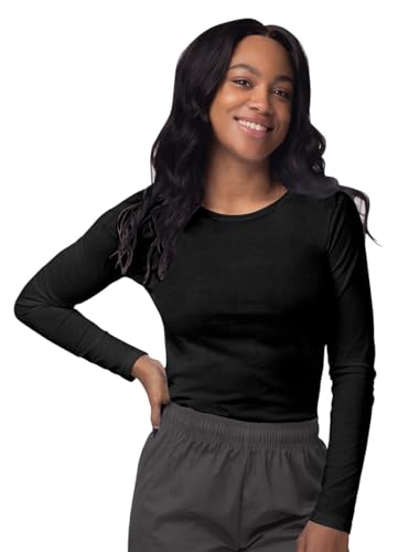 Sivvan Scrubs for Women - Long Sleeve Comfort Underscrub Tee - S8500 - Black - S Sivvan Scrubs for Women - Long Sleeve Comfort Underscrub Tee - S8500 - Black - S