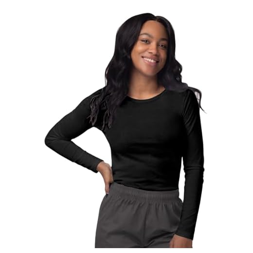 Sivvan Scrubs for Women - Long Sleeve Comfort Underscrub Tee - S8500 - Black - S