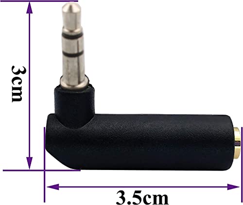 RUNCCI-YUN 10Pcs 3.5mm Angle Male to Female Audio Adapter - Image 2