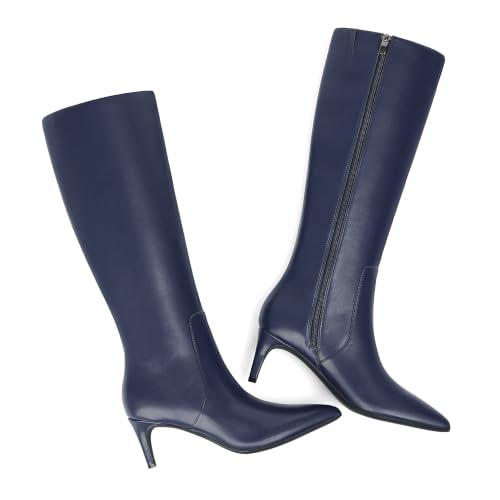 Image of QIY Kitten Heel Knee High Boots for Women Fall Tall Boots