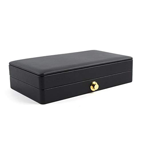 QOHNK 190 * 110 * 47 mm Caja de Anillo de Cuero portátil de Gama Alta Simple Moda 8 Caja de Anillo de joyería de Rejilla Caja de Almacenamiento Pendientes/Caja de joyería de Anillo