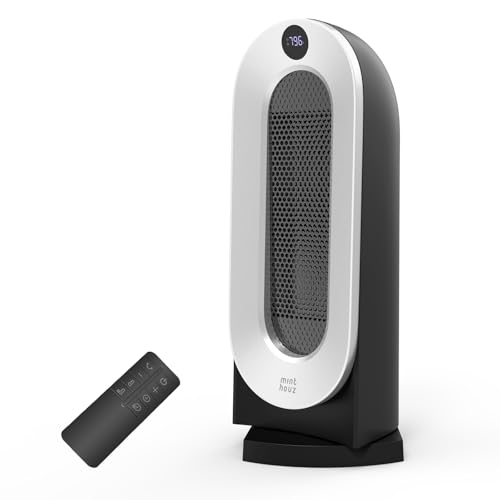 Minthouz Electric Heater for Home, 2000W PTC Ceramic Fan Heater, 3 Heat Settings with ECO Mode, 70° Oscillating with Remote Control, 12H Timer, Tip-Over & Overheating Protection for Indoor Use