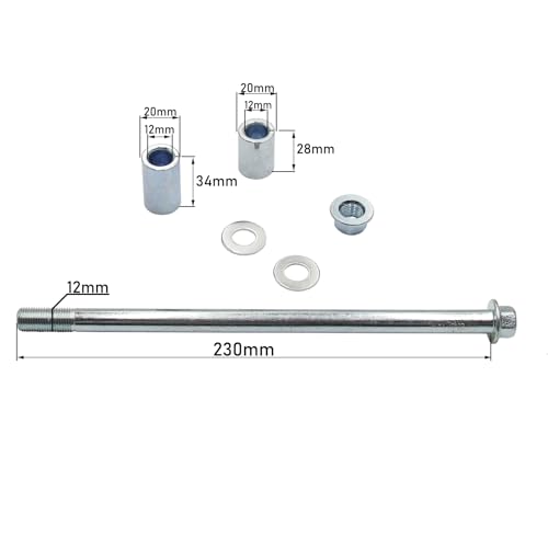 Eje de rueda trasera y delantera M12 para solucionar holguras en pit bike 70cc 2