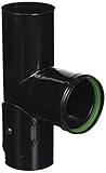 Diamètre 80 ISOTIP-JONCOUX 600023 TE 90° Trappe Visite Email 0.7, Noir, Diamètre 80