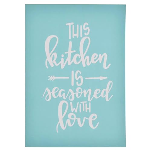 MANGOUSONG Screen Printing Kit,23x18cm This Kitchen Story Silk Screen Stencils Reusable Silkscreen Print Kit for Printing Handbag Decoration Template ?Seal Tool