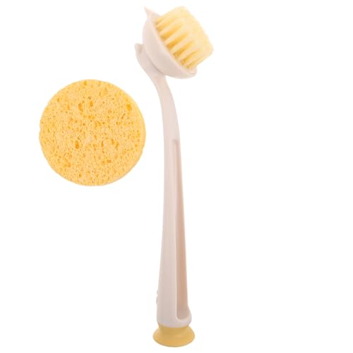 Healifty Long Handle Kitchen Dishwashing Brush Set with Replaceable Non-Scratch Heads for Pots and Pans Cleaning Ergonomic Design with Suction Cup Base for Easy Storage