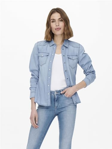 Image of ONLY Women's Cotton Regular Fit Collar Neck Shirt