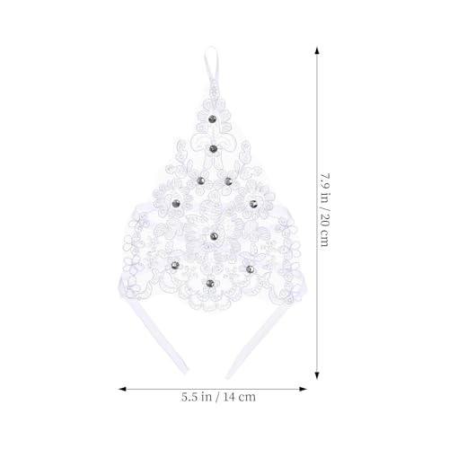 Lace Fingerless Gloves for Women Fingerless Rhinestone Lace Gloves Bridal for Brides and Bridesmaids Wedding Tea Party Prom Cosplay 1920s White2