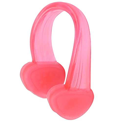 equlup Silicone Nose Clip, Waterproof Soft Swimming Nose Clip Plug with Soft Pad Surfing Nose Protector Accessories for Swimming Training (Rose Red)